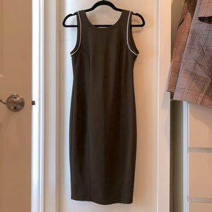 Olive Green/ Brown Bodycon Midi Sleeveless Dress, Zara, Size Medium